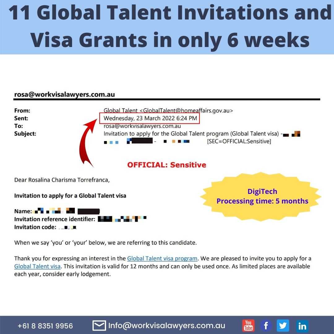 Global Talent Visa Australia Successful Cases DigiTech EOI Processing Time 2 months