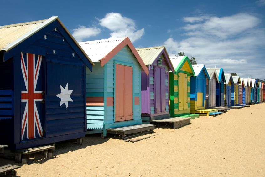 Colourful houses on the beach