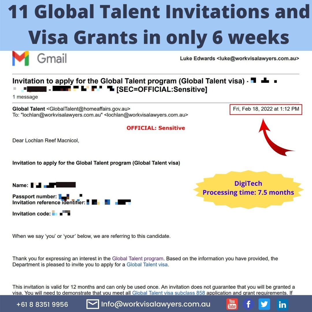 11 Global Talent Visa Invitations and Visa Grants In 6 Weeks