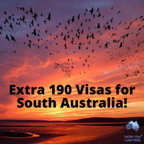 500 extra 190 visas in South Australia – May 2021