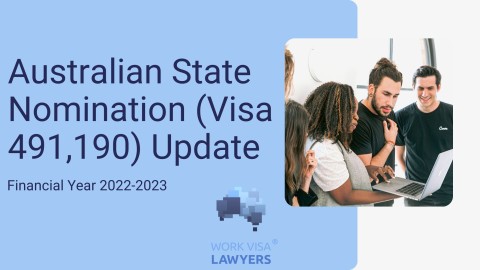 State Nomination update 2022-2023 - Skilled Visa 491 and 190