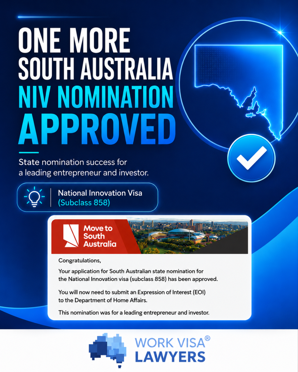 Work Visa Lawyers Receives Two South Australian NIV Nomination Approvals for Entrepreneurs and Innovative Investors